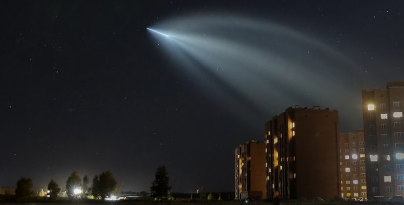Полёт ракеты «Союз» над Бердском наблюдали жители города