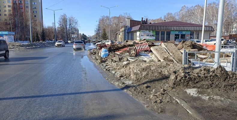 Три дорожных недоразумения на улице Лунной не торопятся устранять коммунальщики Бердска